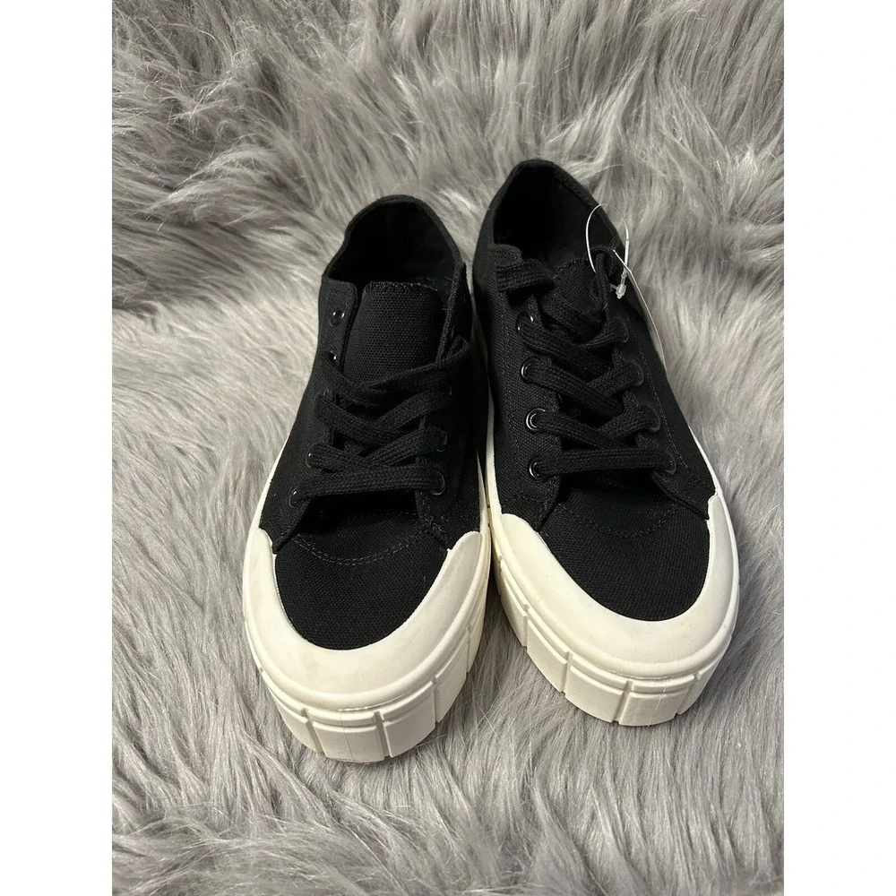 No Boundaries Chunky Lug Low‎ Top Sneakers Womens Size 8 Black Platform Shoes